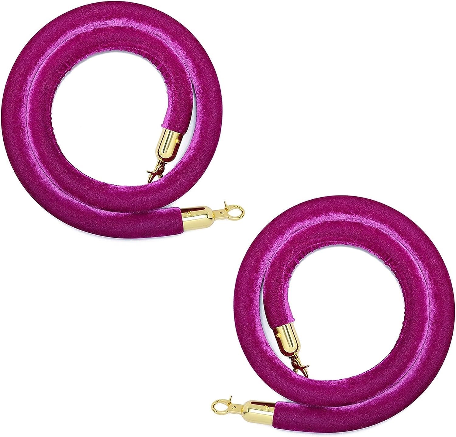 AviiSo Barrera Cuerda 2 Paquetes Cuerda de Barrera Extral Long Stanchion Queue para Tienda minorista de mostrador (Color : Purple, Size : 120cm/47.2 in)