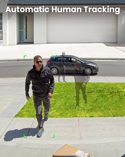 Miniatura 3 de Cámara solar de seguridad para exteriores - Cámaras de seguridad inalámbricas para exteriores con vista panorámica de 360, seguimiento automático