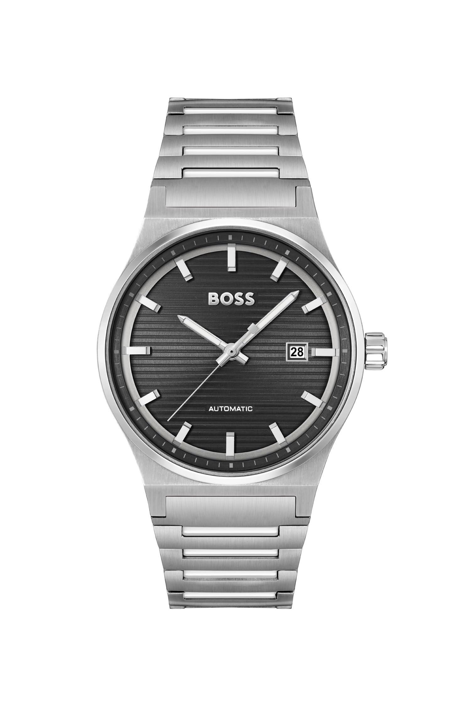 HUGO BOSS Boss Candor Auto Mech-Automatic Black Round Dial Mens Analog Watch|Stainless Steel Material|Silver Color Band - 1514117 (B0CHBVNRGB) Amazon Price History, Amazon Price Tracker