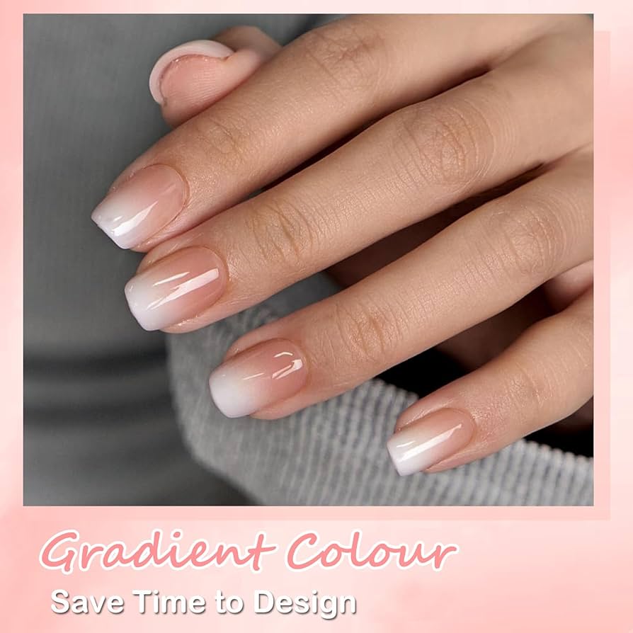 Soft White Gradient Nails for a Dreamy Look
