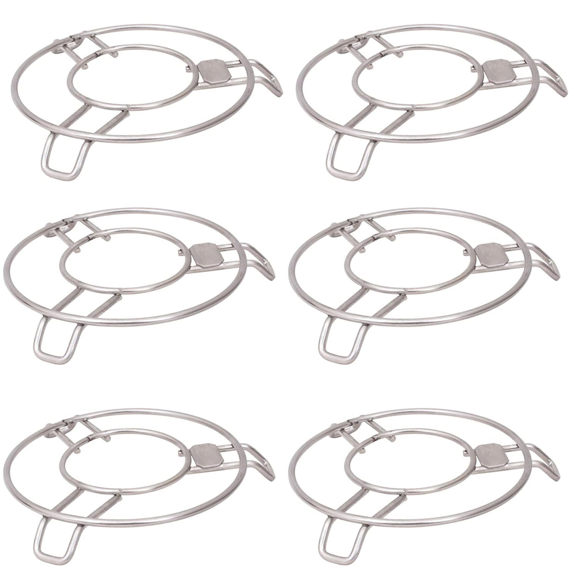 IDEAL PRIME Heavy Gauge Stainless Steel trivets (6 Pieces) Steel Cooker Steamer Hotpot Stand Casserole Stand Utensil Holder Table Ring Kitchen Tool Tableware Pack of 6 4