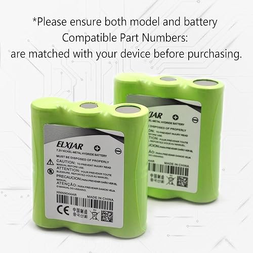 Miniatura 5 de Paquete de 4 baterías NI-MH de 7.2 V HNN9044 de repuesto para Motorola HNN9044A, HNN9044AR, HNN9056 P50 P60 Baterías de radio bidireccional