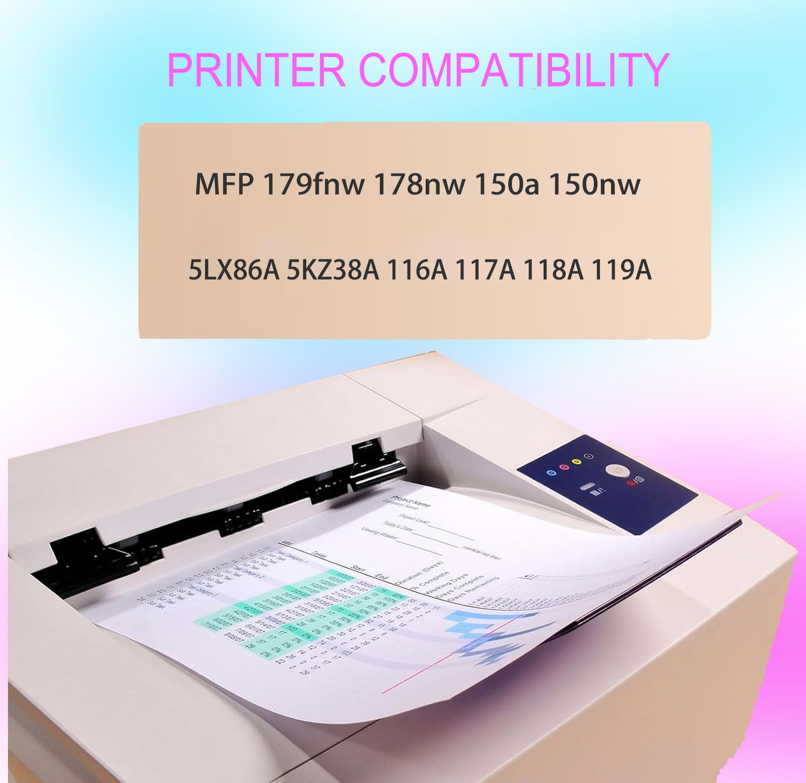 5LX86A wkład z tonerem na odpady, kompatybilny z drukarkami HP Color Laser MFP 179fnw, 178nw, 150a i 150nw; pojemnik na odpady 5KZ38a 117A 118A 119A