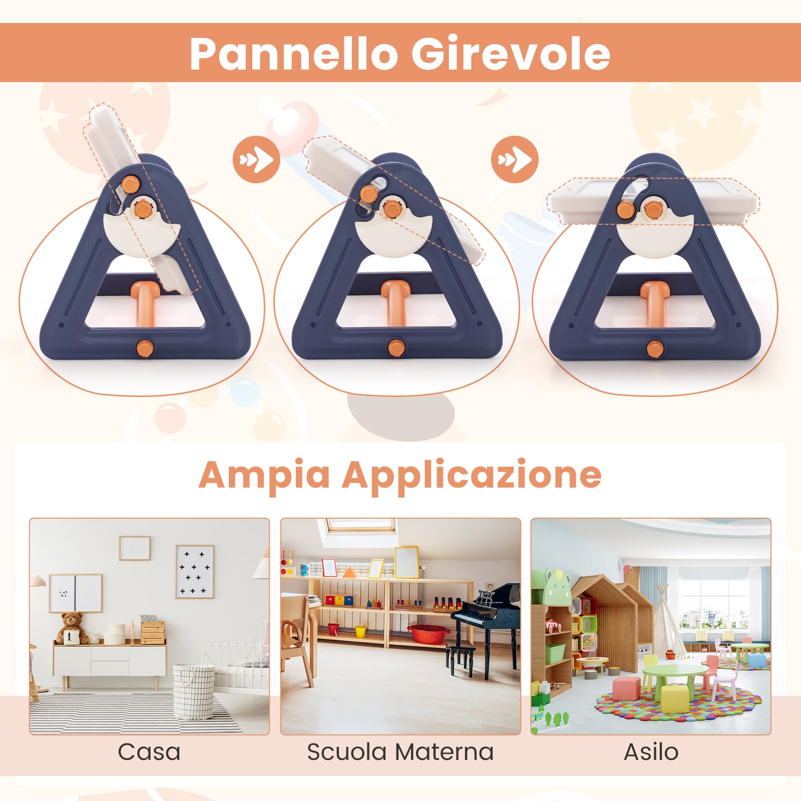 COSTWAY 2 in 1 Set Tavolo e Cavalletto per Bambini, Tavolo Multiattività con Sedia e Piano Reversibile, Set Tavolo Attività con 160 Blocchi da Costruzione 6 Pennarelli 1 Cancellino, 84x58x55 cm