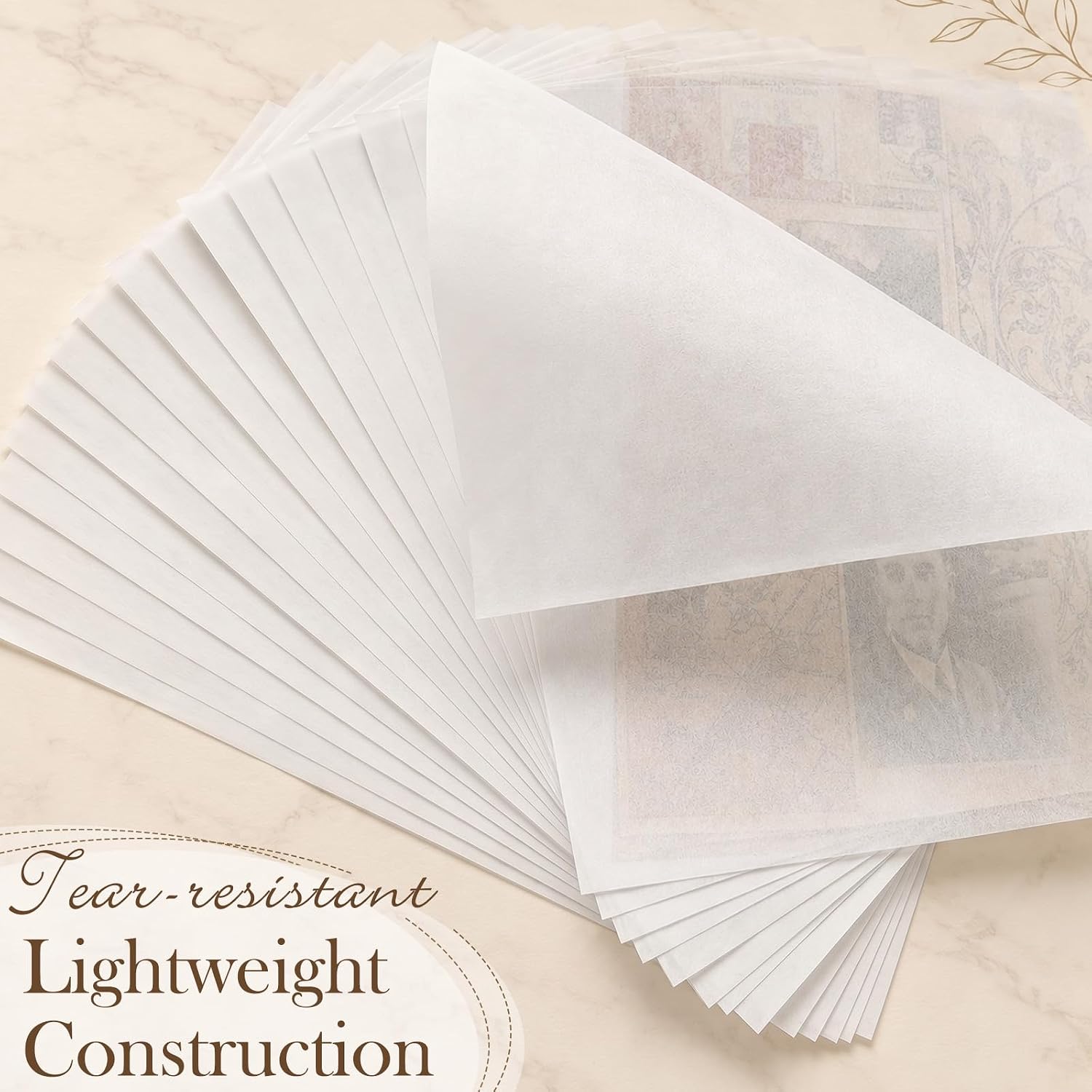 Maitys 100 Sheets 8.5" x 11" Rice Paper for Decoupage, Printable A4 Size Paper for Inkjet and Laser Printer, Natural Fiber for Painting, Calligraphy, DIY Crafts & Gift Wrap