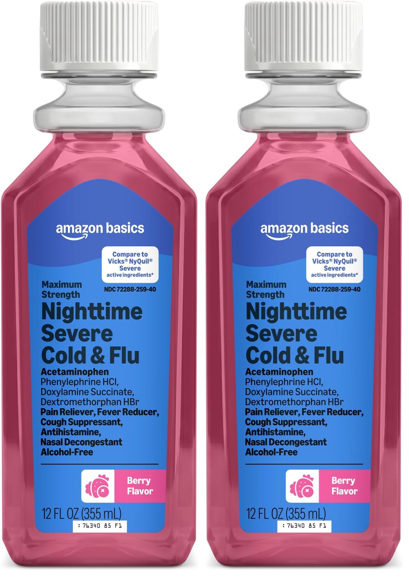 Amazon Basics Maximum Strength Nighttime Severe Cold and Flu