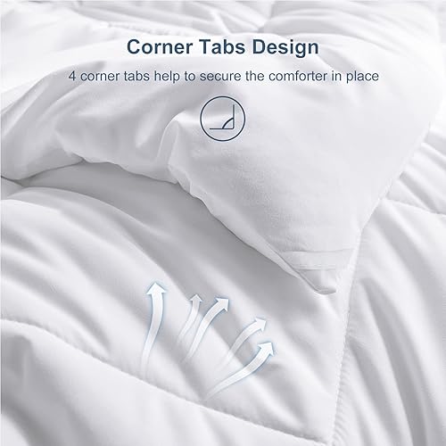 Miniatura 5 de CozyLux - Edredón alternativo de plumón blanco mullido y suave para todas las estaciones, relleno de edredón acolchado de felpa de 10.58 ozm, con