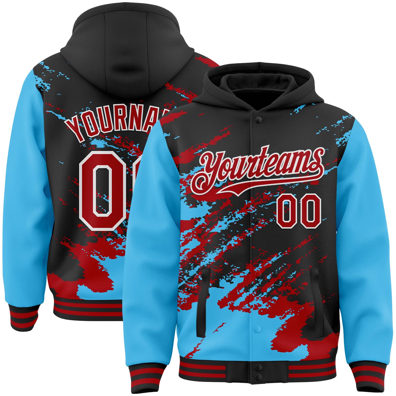 Custom Baseball Team Hooded Jacket Personalized Novelty Varsity Jackets Bomber Jerseys for Men Women Boys Girls