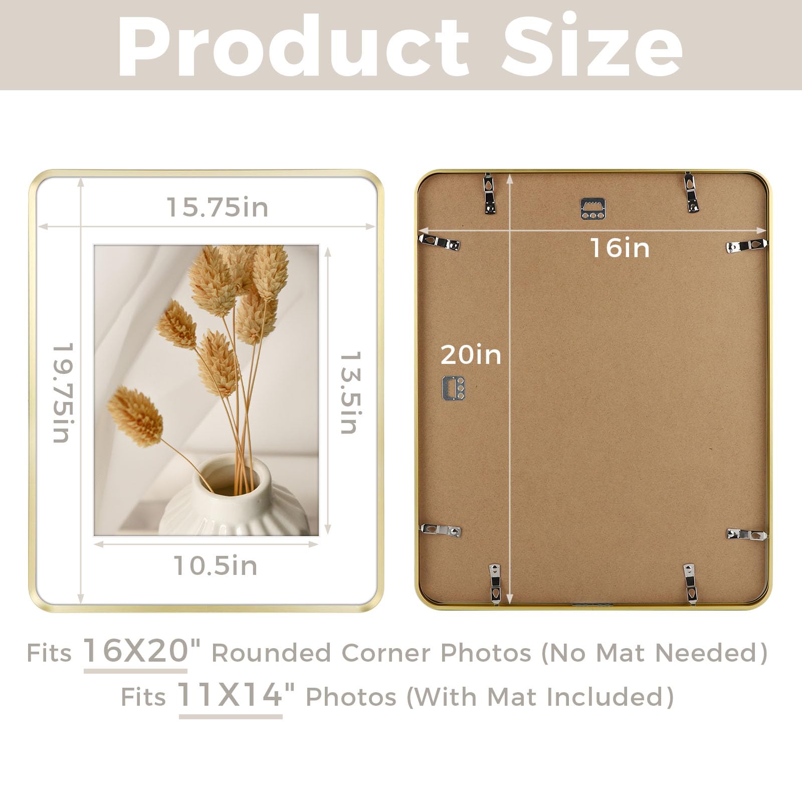 Amazon.com - Golden State Art 16x20 Gold Aluminum Picture Frame