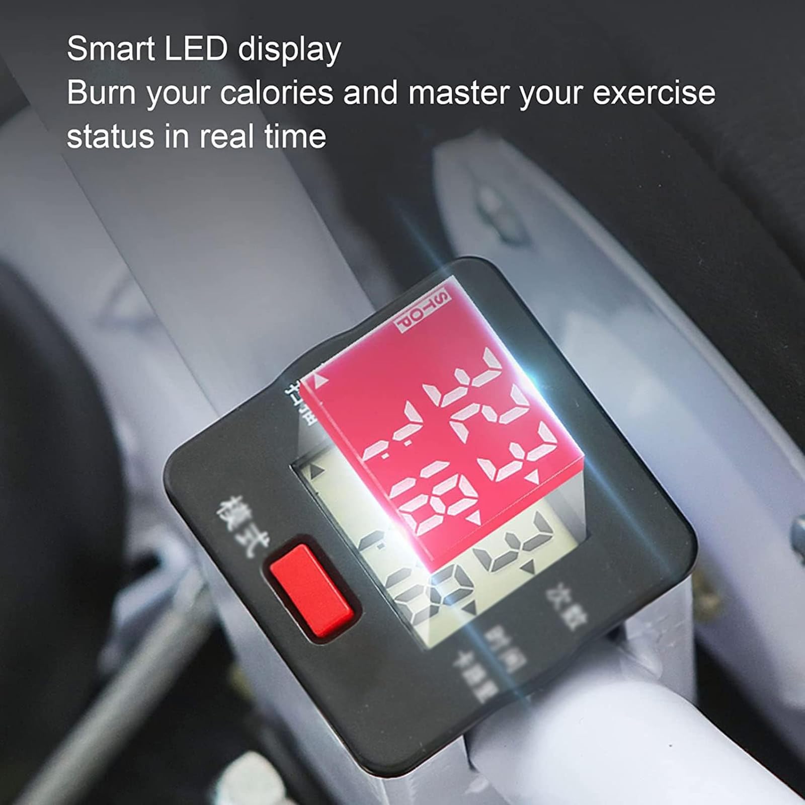 Stepper Fitness Casa Allenamento A Casa Step Fitness con Display A LED E 2 Fasce Elastiche di Resistenza Attrezzo per Glutei Black White