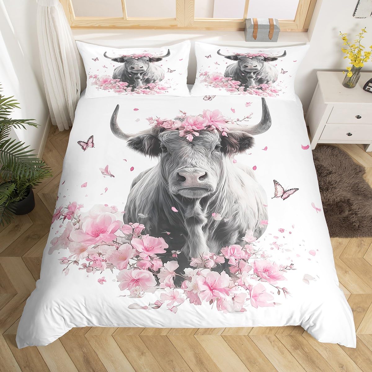 Housse de couette imprimé floral Homemissing pour lit simple : fini le linge de lit rêche