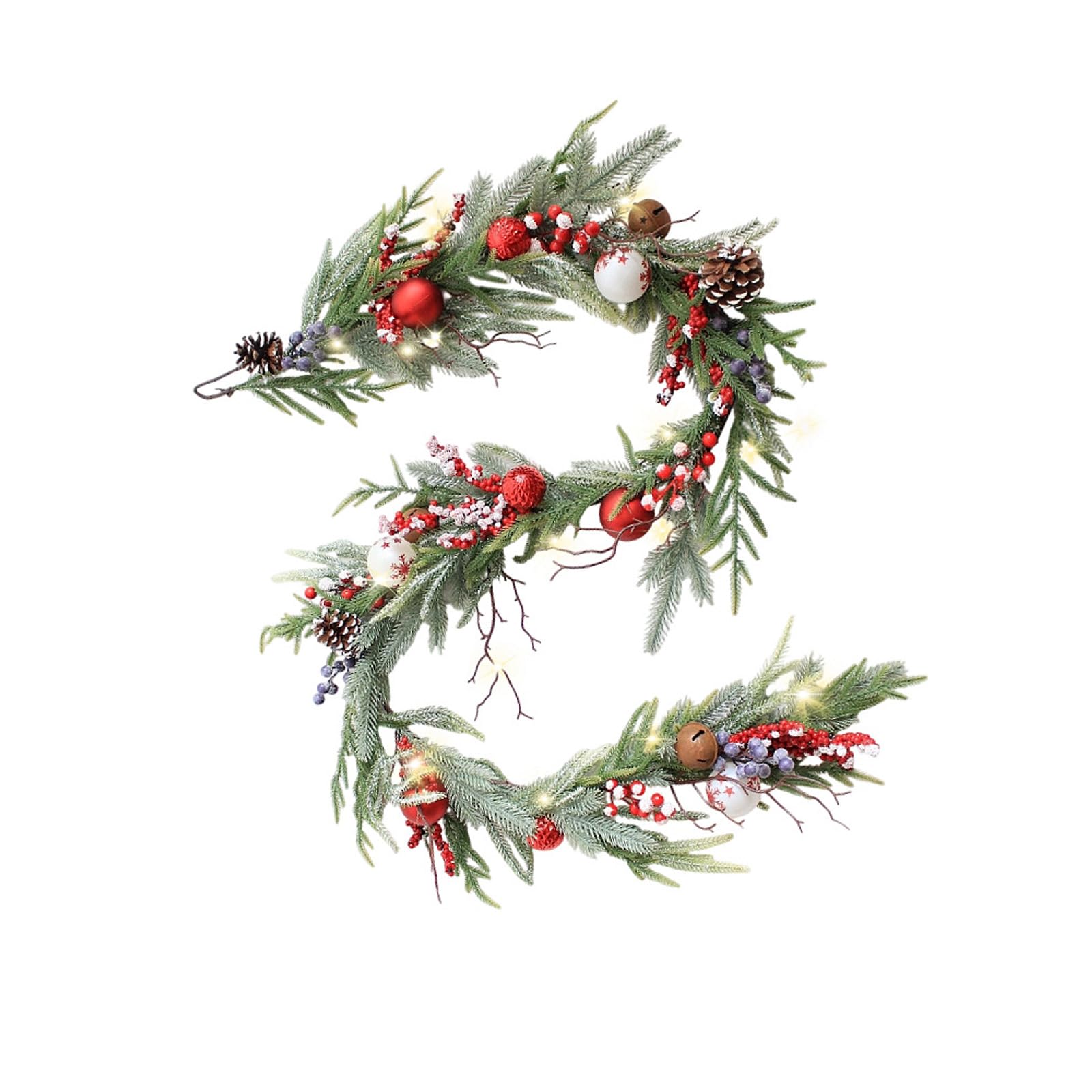 carotoe Exchangeable Holiday Deck Sphere with Soft Pine Probes and Dynamic Fruit Assemblies Polystyrene Christmas Climbers for Home Deck
