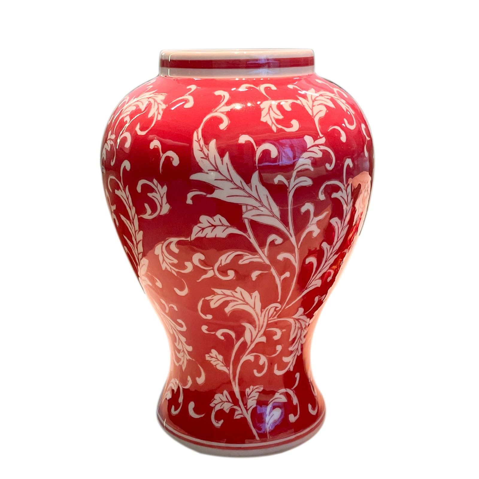 Vase en céramique rouge, poterie artisanale haut de gamme pour grand salon