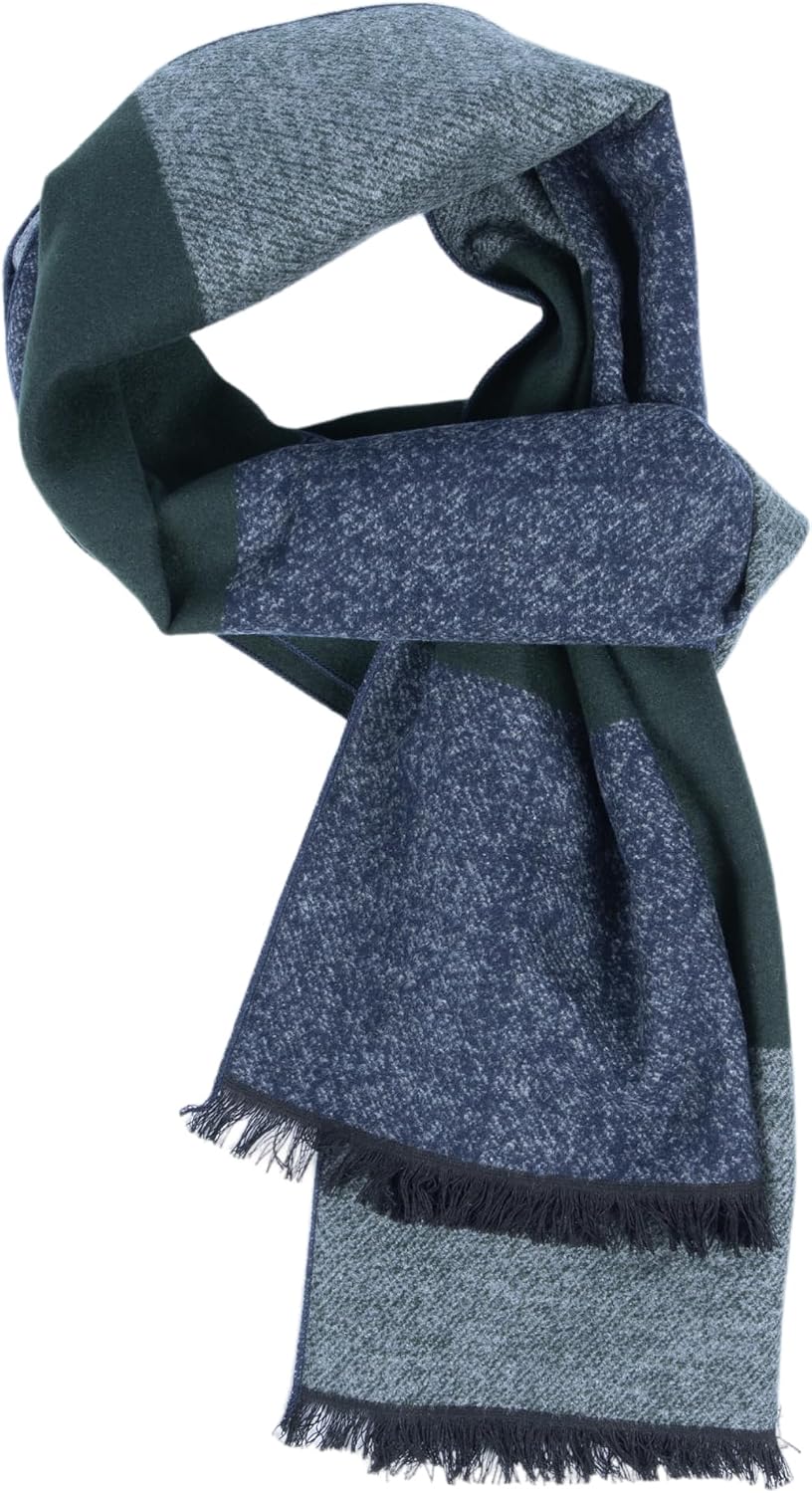 Ted Baker, Men's, 100% Silk, Scarf, Green, Plaid, Reversible, 70 x 11.8 inches