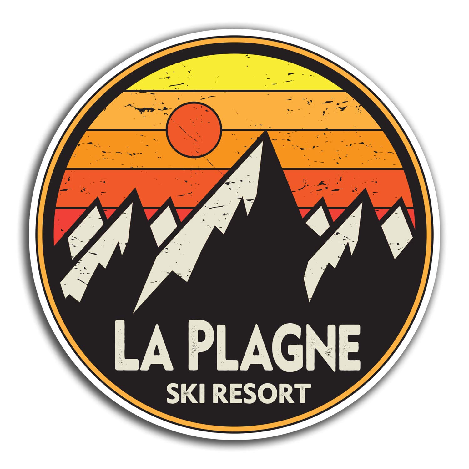 Destination Vinyl Ltd Multi 2 X 10Cm La Plagne France Vinyl Stickers - Travel Sticker Laptop Luggage #23909 (10Cm Tall)