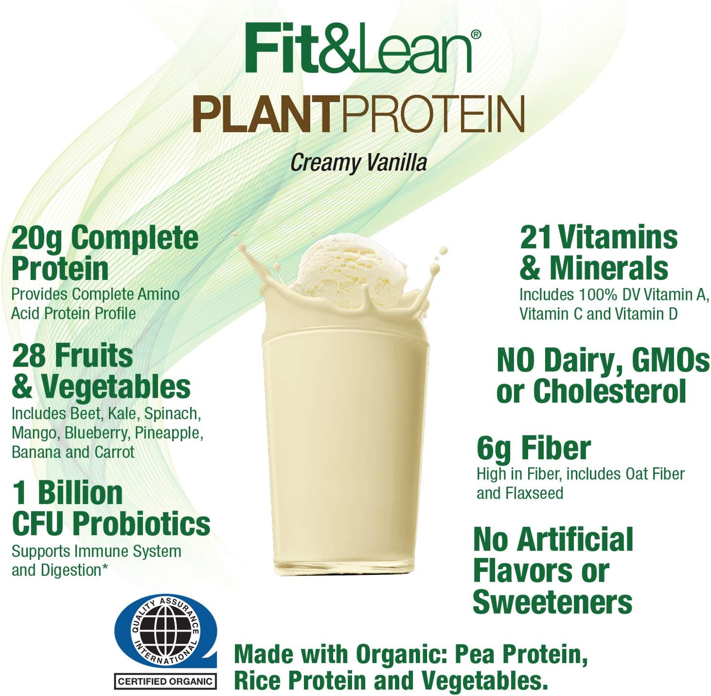 Fit & Lean Plant Protein Meal Replacement Protein Powder Vanilla