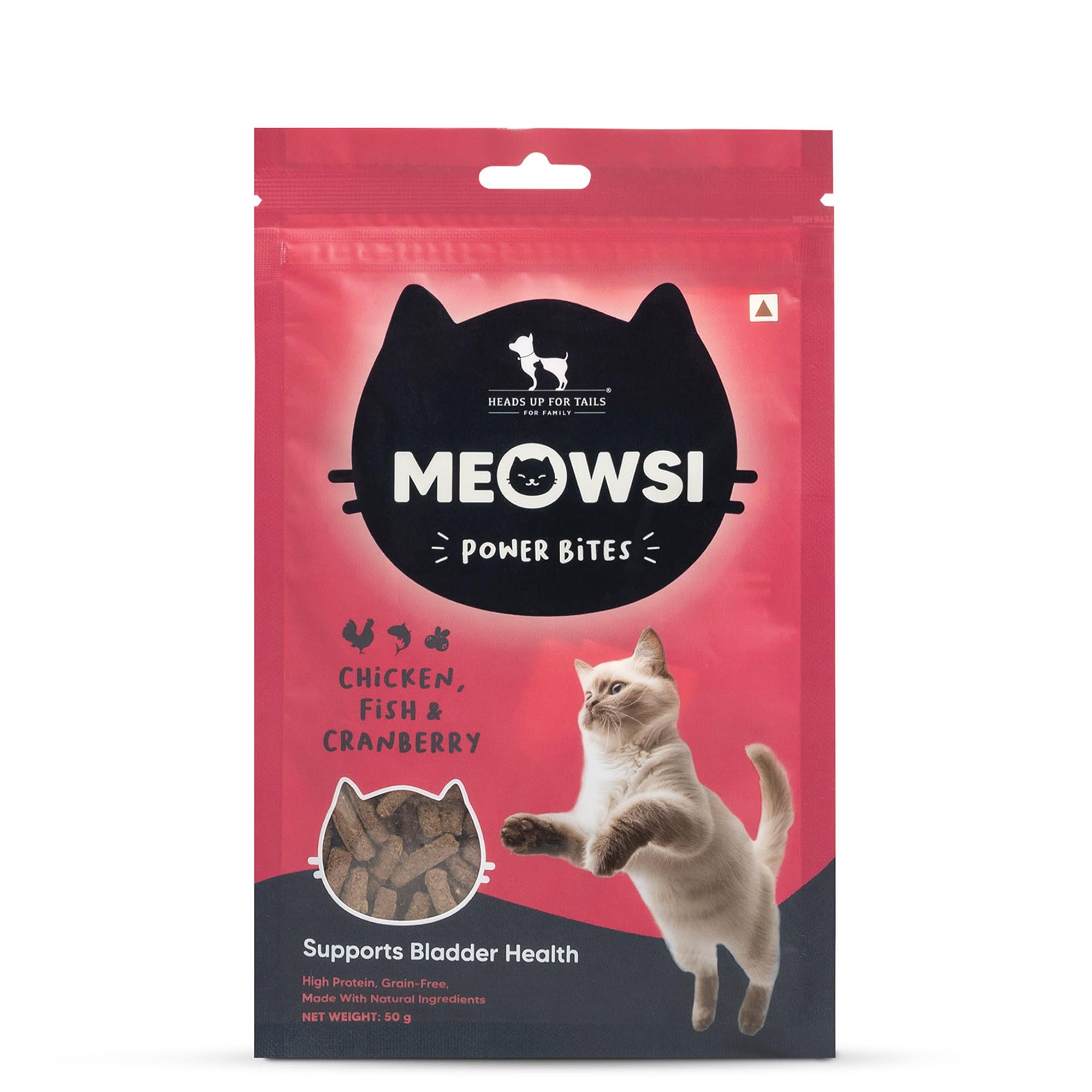 Meowsi by HUFT Power Bites Cat Treats – Chicken, Fish & Cranberry