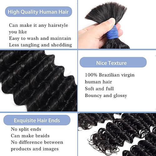 Miniatura 10 de 3 paquetes de cabello humano lacio rizado Yaki negro natural lacio brasileño Remy grado 10A 100% sin procesar (12, 14, 16 pulgadas, 3 manojos)