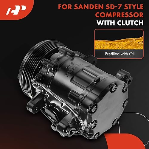 Miniatura 4 de A-Premium Ajuste para Sanden SD-7 6PK estilo, compresor universal AC con embrague, correa serpentina de 6 ranuras