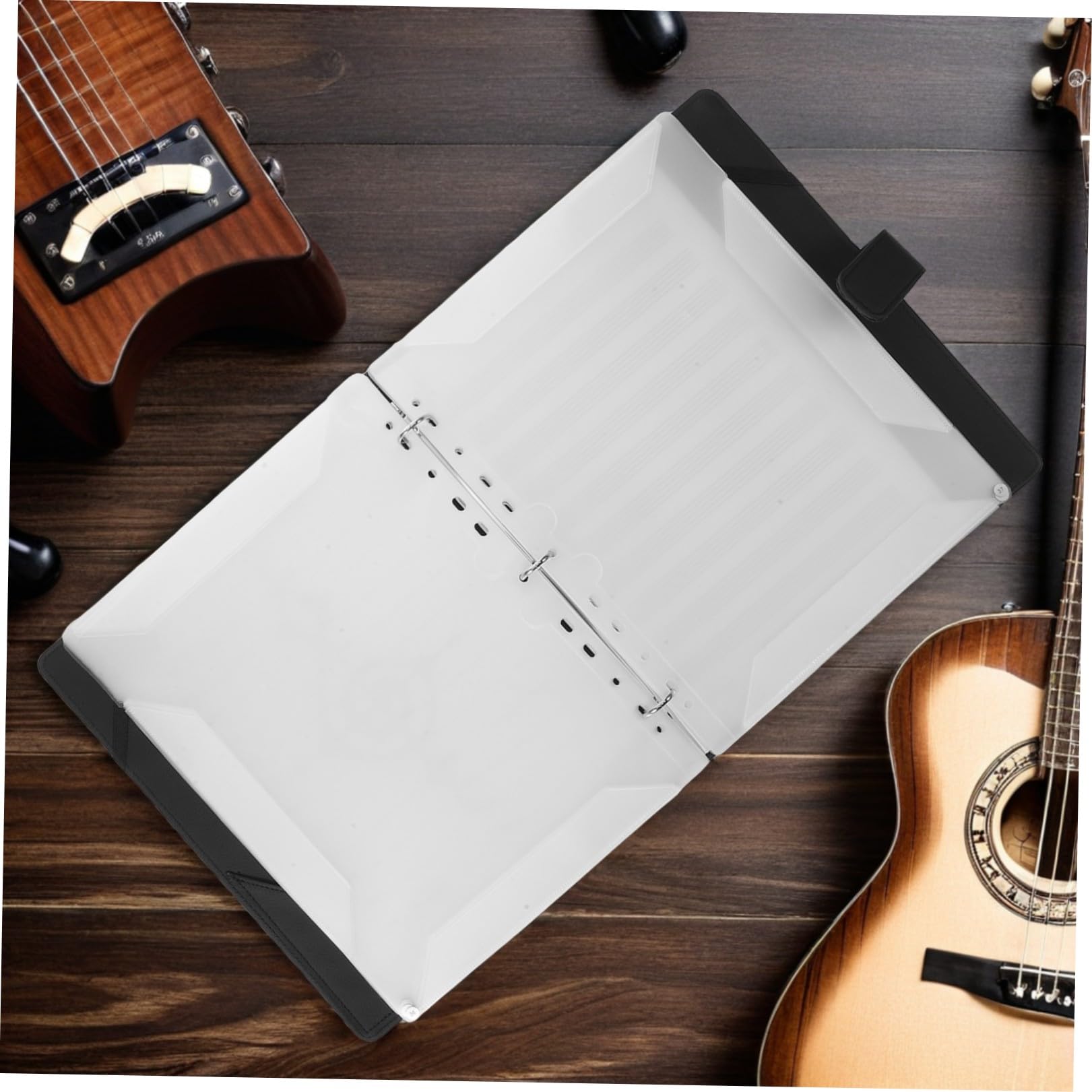 PU Leather Music Sheet Folder Organizer with Pages Magnetic Closure Elastic Strap And Corner Pocket Versatile Choir Binder for Piano Guitar And Orchestra Performance