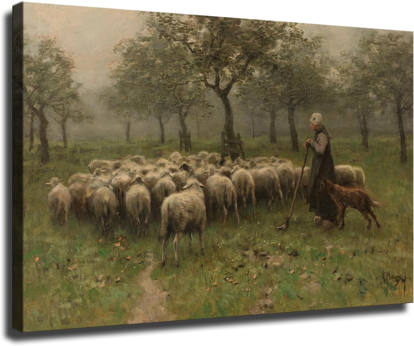 Anton Mauve | Paintings prev. for Sale | A shepherd and his flock