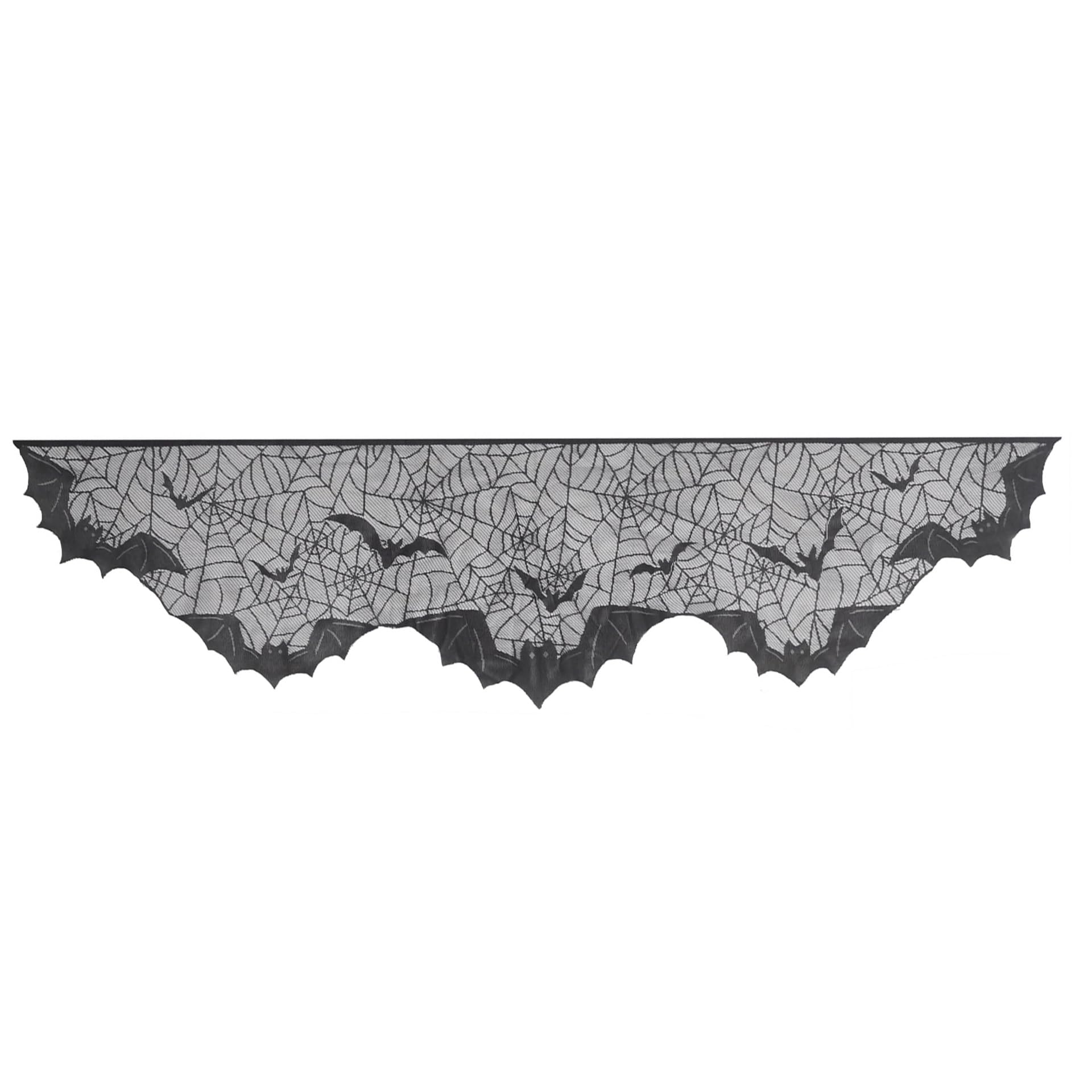 YWLUUOO Halloween Mantel Scarf Polyester Tablecloth Table Runner for Themed Parties and Haunted Houses Black Polyester Table Runner