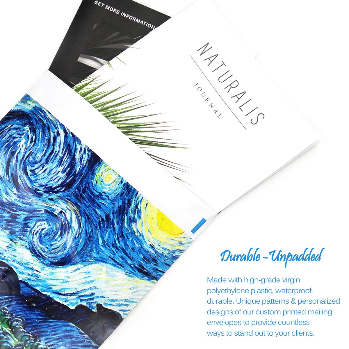 M&C Music Color 100 Pack Starry Night Poly Mailers, 10” X 13” Envelopes