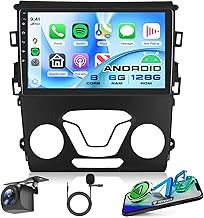 8Core 6GB+128GB Android 15 Car Stereo Radio for Ford Fusion 2013-2019 for Ford Mondeo, Rimoody Wireless Carplay Android auto Mirror Link GPS WiFi Bluetooth 5.0 EQ FM/RDS 9'' FM/RDS Backup Camara