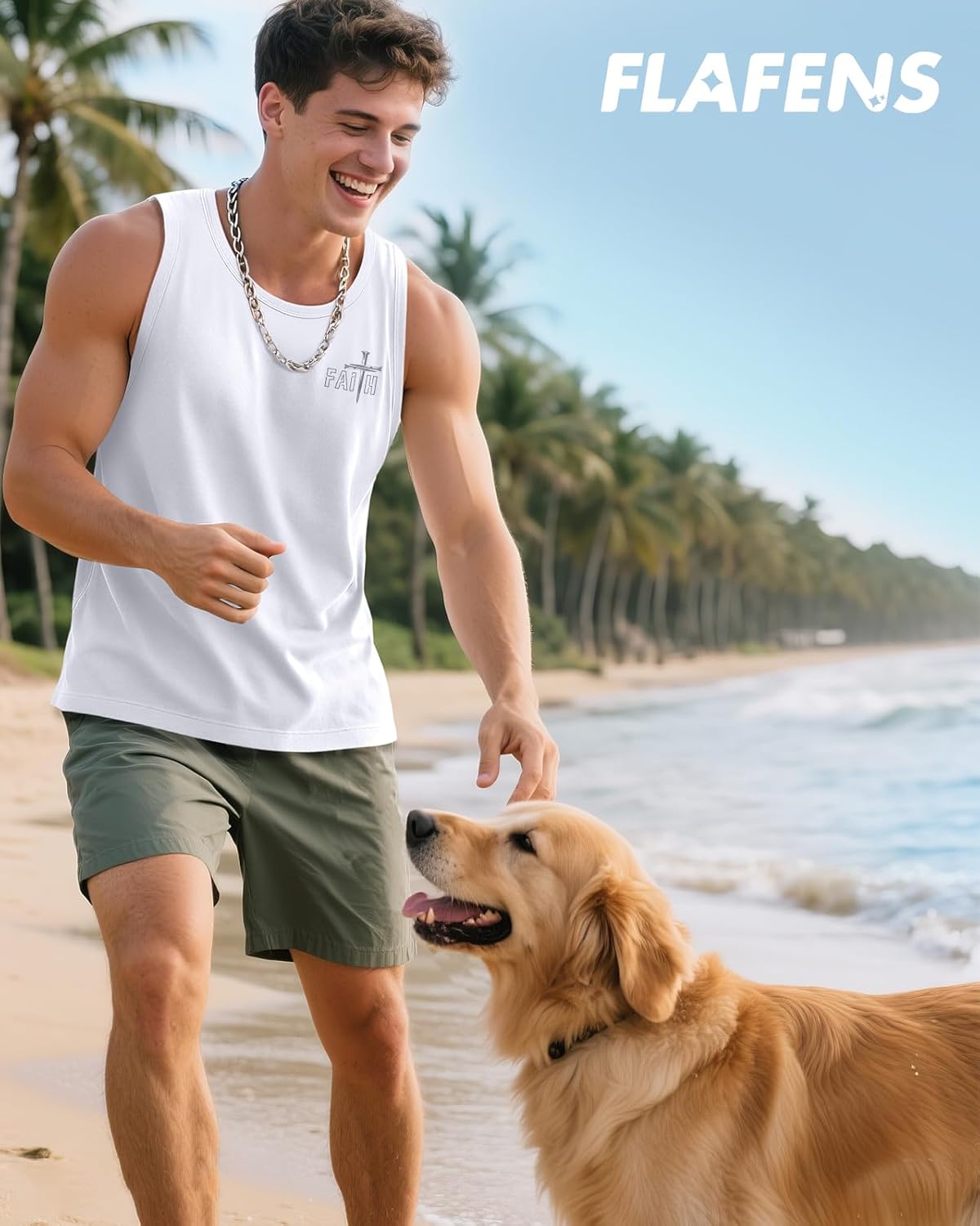 Flafens Tank Tops Men Summer - Sleeveless Shirts Workout Gym Cotton Tank Shirts Graphic Loose Fit Running Sports Casual - Image 6