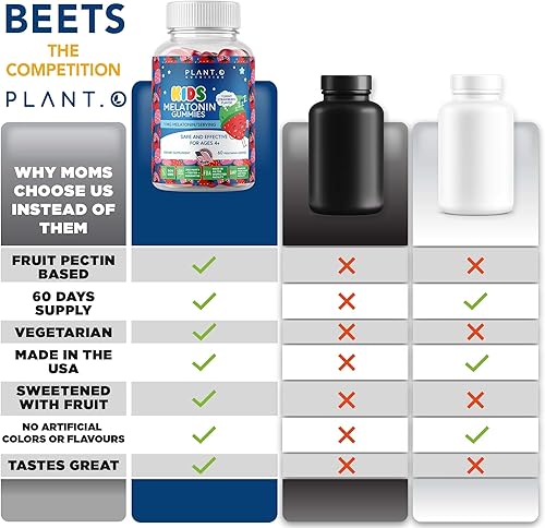 Miniatura 6 de Gomitas de melatonina para niños duerme más rápido con gomita con sabor a crema de fresa 100% libre de medicamentos para apoyo natural al sueño,