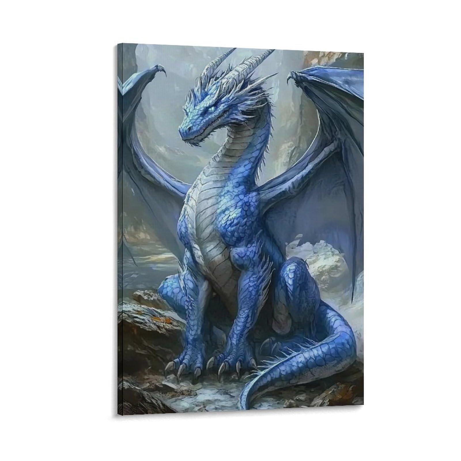 Amazon.com: Blue Dragon Mountains Powerful Cool Poster Canvas Wall