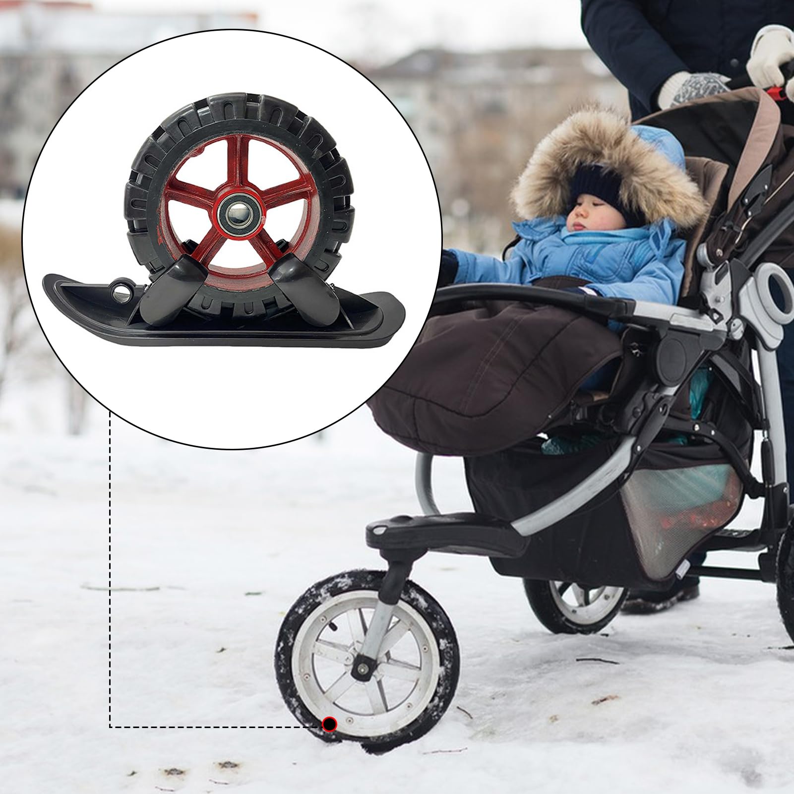 Sci Da Neve Per Passeggino - 2 In 1 Attacco Stroller Sci Da Neve Per Sport Invernali All'aperto | Dispositivo Scorrevole Per Attività Sportive Su Percorsi Parco Lago Giardini Cortile Carrelli