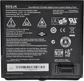 300769-003 300769-001 300769-002 300769-004 300770-001 Battery Replacement for Bose SoundLink Air Sounddock Portable Digital Music System 4ICR19/66 350160-1100 16.8V 32Wh 2200mAh (Black)