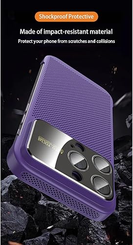 Miniatura 6 de Losin Funda para teléfono con disipación de calor para iPhone 14 Pro Max con ventana de vidrio, protección de lente de cámara, sin marco,