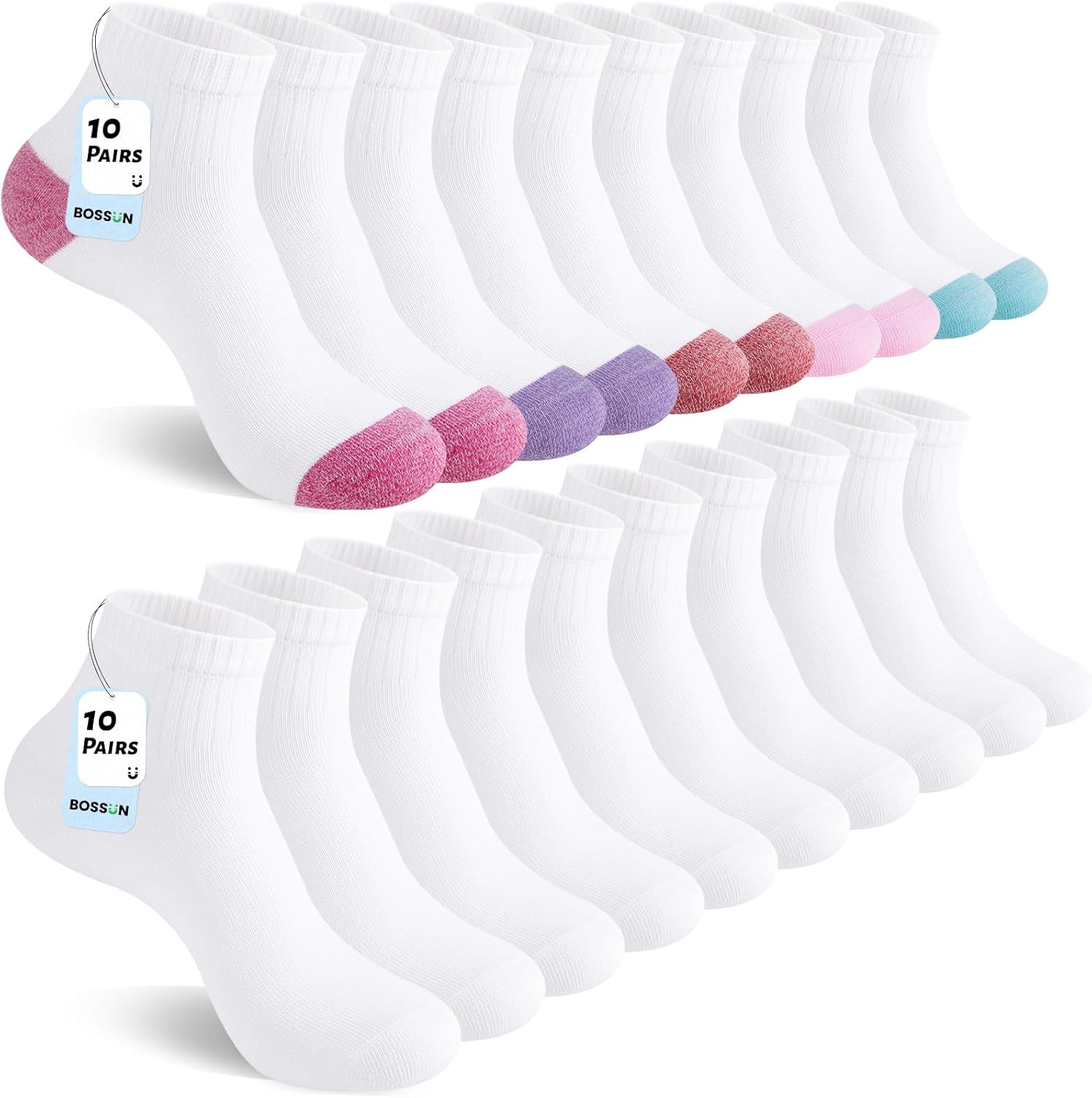 20 Pairs Ankle Socks for Women, Thin Athletic socks women, Running, Breathable In B...