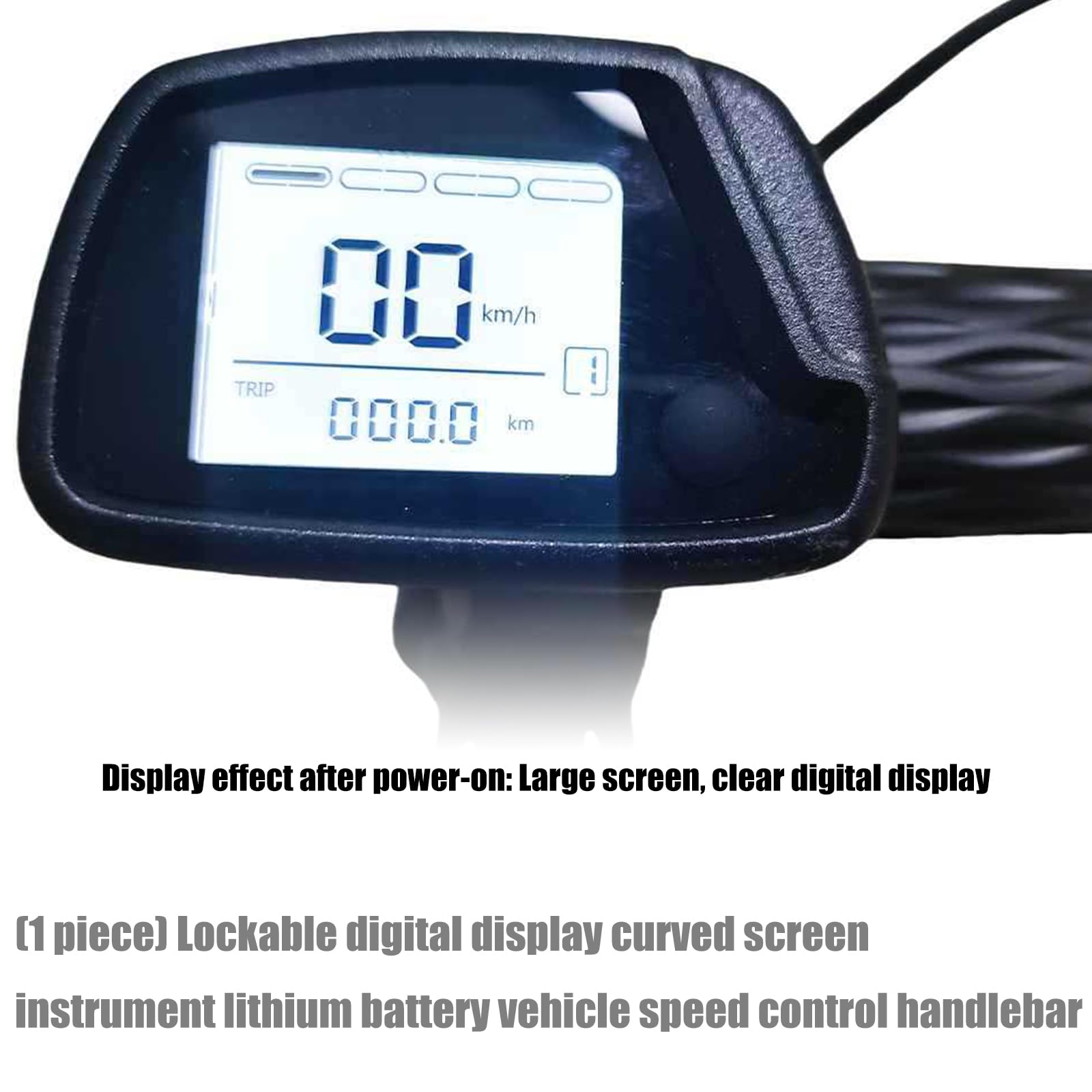 Poignée D'accélérateur Incurvée Alimentée Lithium ' Antivol Verrouillable pour Vélo Électrique Contrôle De ' Alimentée par Piles