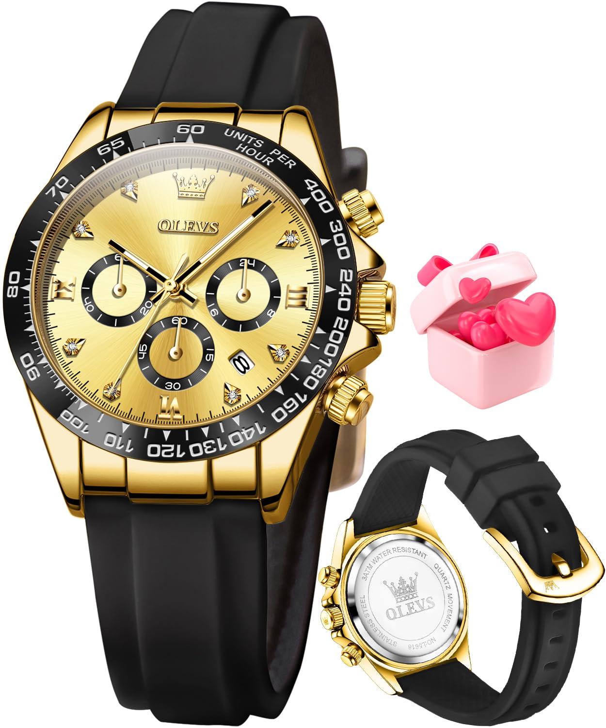 OLEVS Women Watch Fashion Rose Gold Diamond Analog Quartz Female Watch for Women Luxury Dress Ladies Stainless Steel Luminous Waterproof Date Wrist Watches