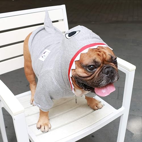 Miniatura 5 de iChoue - Disfraz de tiburón para perro, para el día de Halloween, suéter lindo y divertido para clima frío, abrigos de invierno, sudaderas con