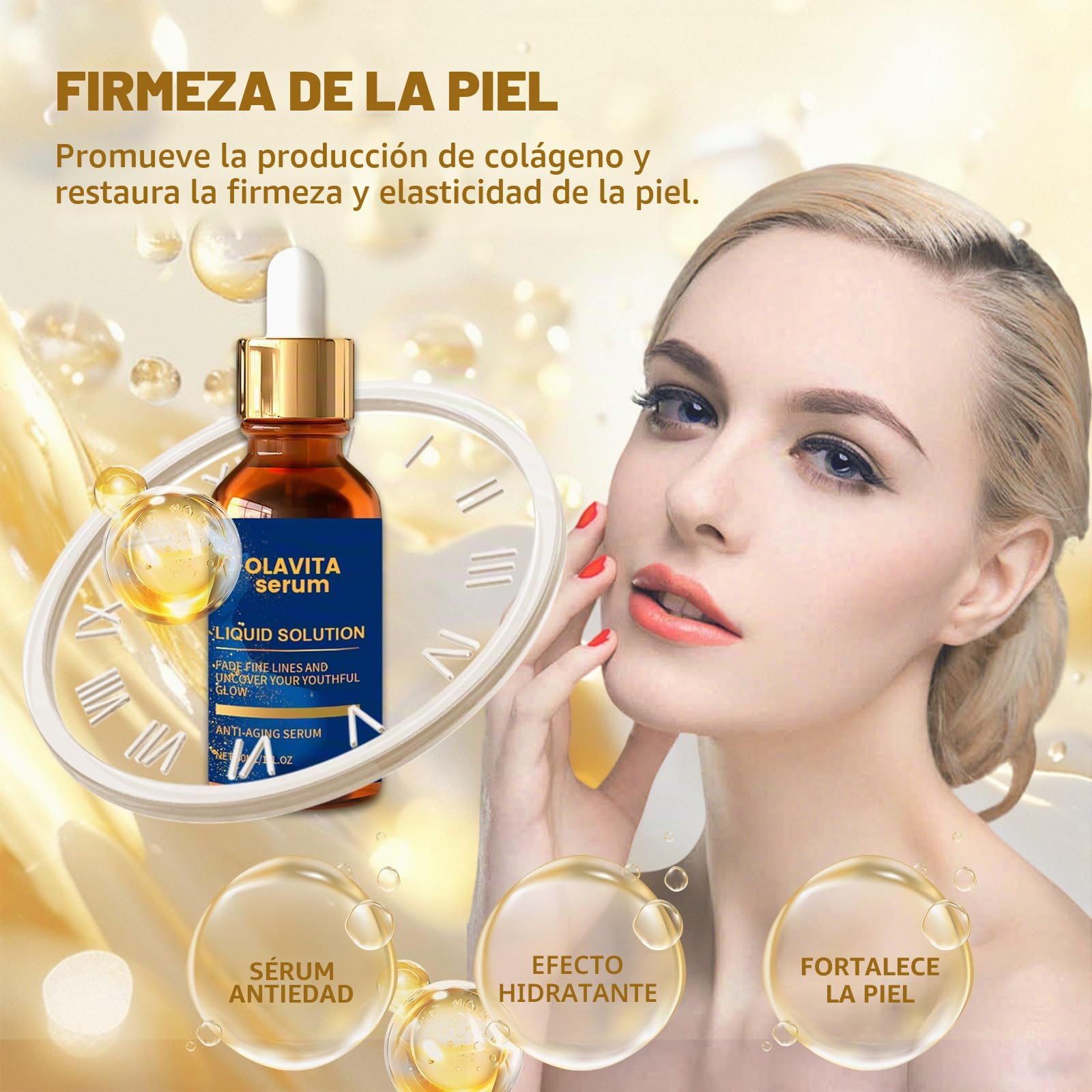 Olavita Serum Suero facial líquido antienvejecimiento con vitaminas C y E. Promueve la producción de colágeno y suaviza las arrugas y las líneas de expresión (2 unidades)