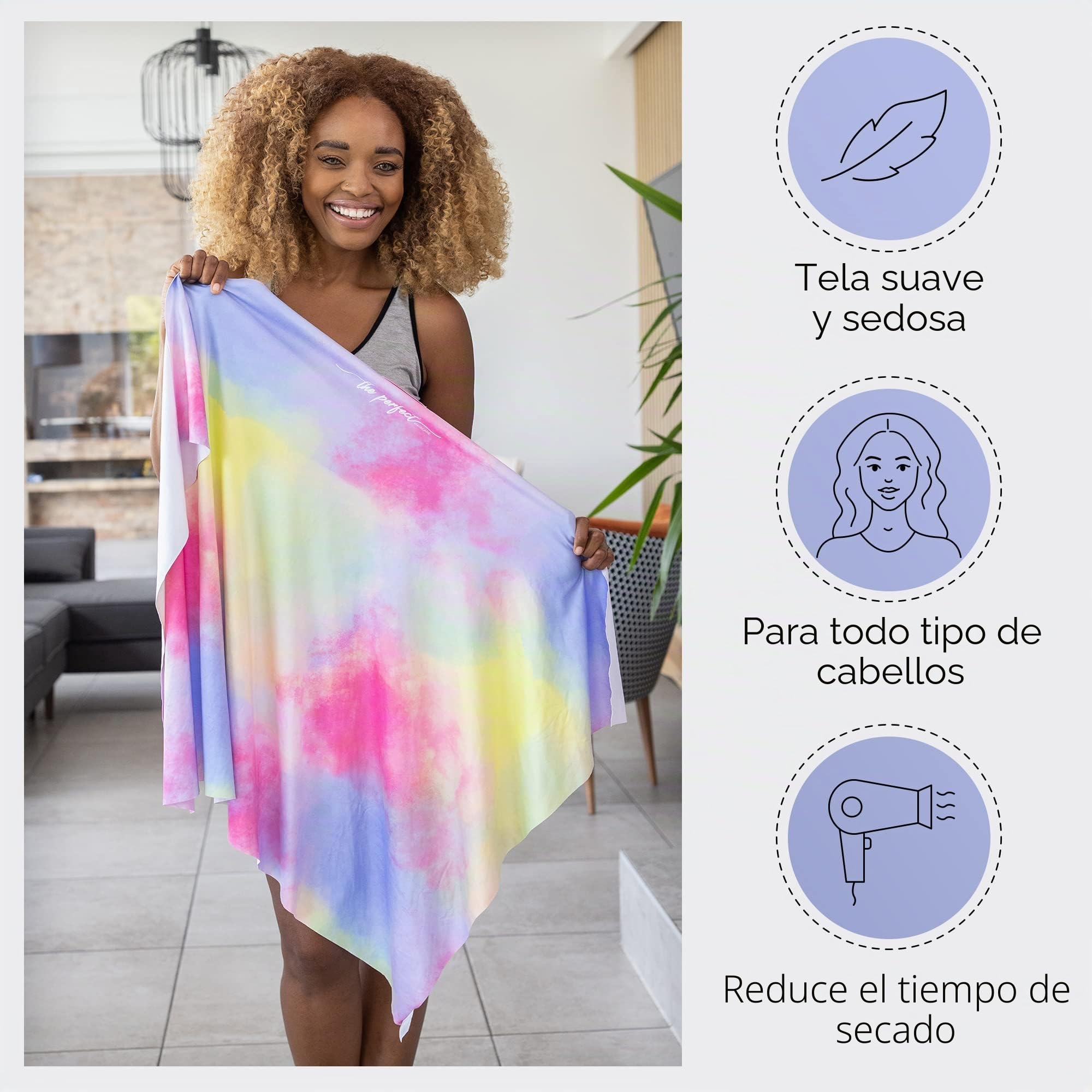Toalla de microfibra para el pelo para mujer, regalo y viajes, suave como la seda, rizado, ondulado, liso, para niñas, esencial para el desprendimiento, antiarrugas, secado rápido, funciona mejor que