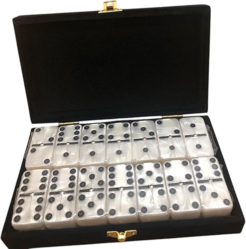 Miniatura 4 de Domino Double 6 Pastel Menta Verde Acrílico Jumbo Torneo Tamaño Profesional en Elegante Caja de Terciopelo Negro