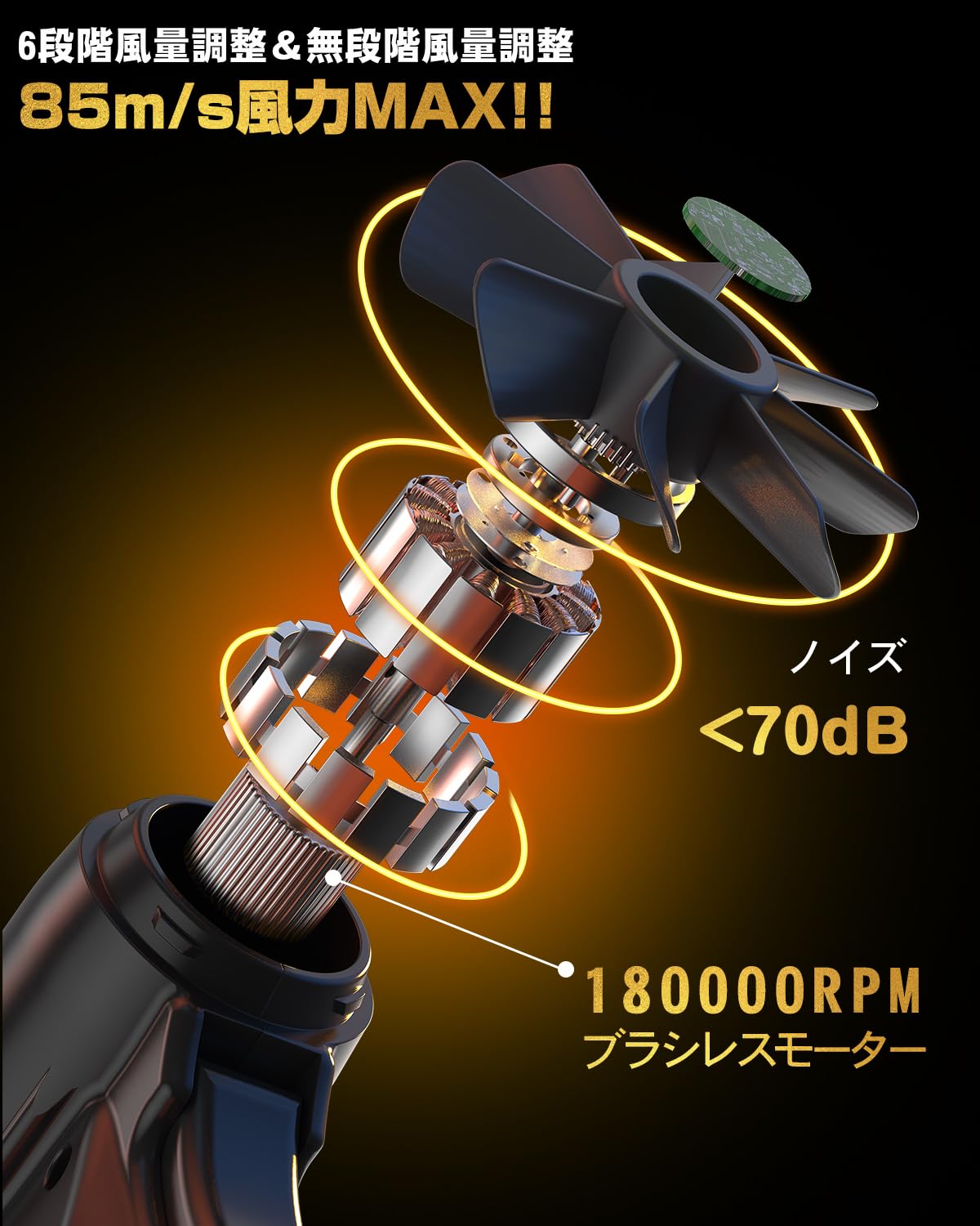 Amazon | エアダスター 電動エアダスター ブロワー 小型 洗車 【85/m/s