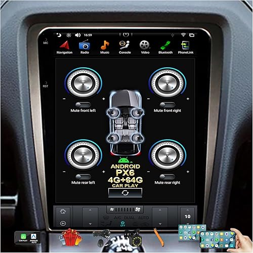 Nuevo CUSP 12.1 pulgadas Android Car Stereo Radio GPS para Ford Mustang 2010-2014 Navigation Multimedia Player PX6 4G+64G In-Dash Head Unit Car Play