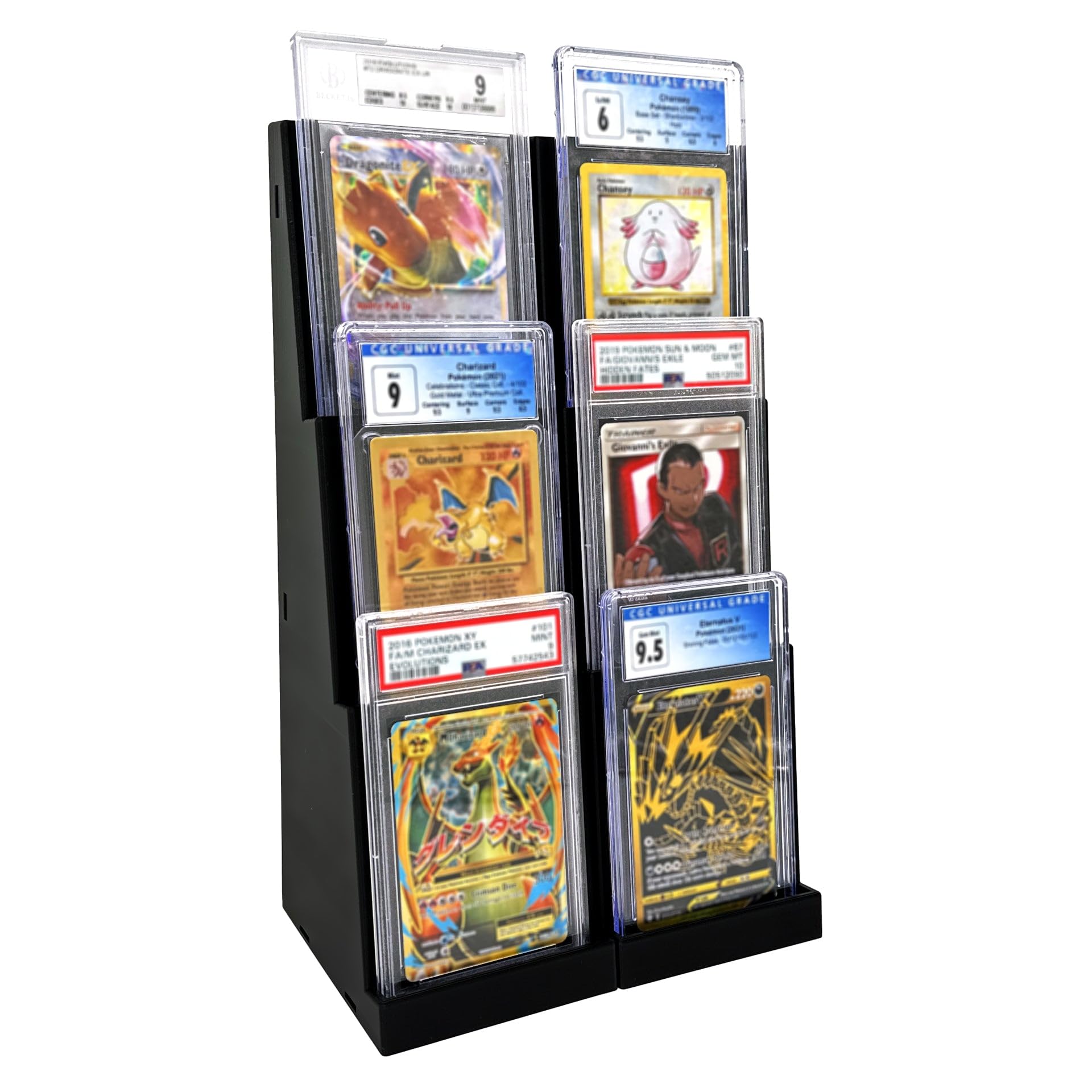 EnderToys Graded Card Slab 3-Tier Stadium Displays (2 Pack), Compatible with PSA, Beckett, and CGC - Trading Card Holder - Card Stand - Sports Card Display