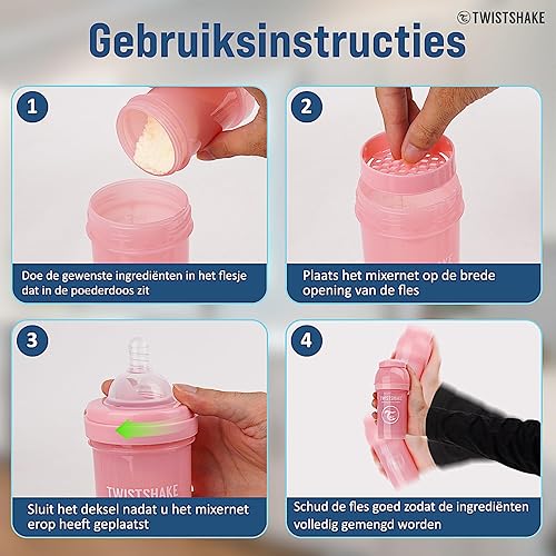 Miniatura 5 de Twistshake Biberones anticólicos – Biberones prémium de 8.8 fl oz/8 onzas con recipiente de almacenamiento de leche de 3.4 fl oz para una