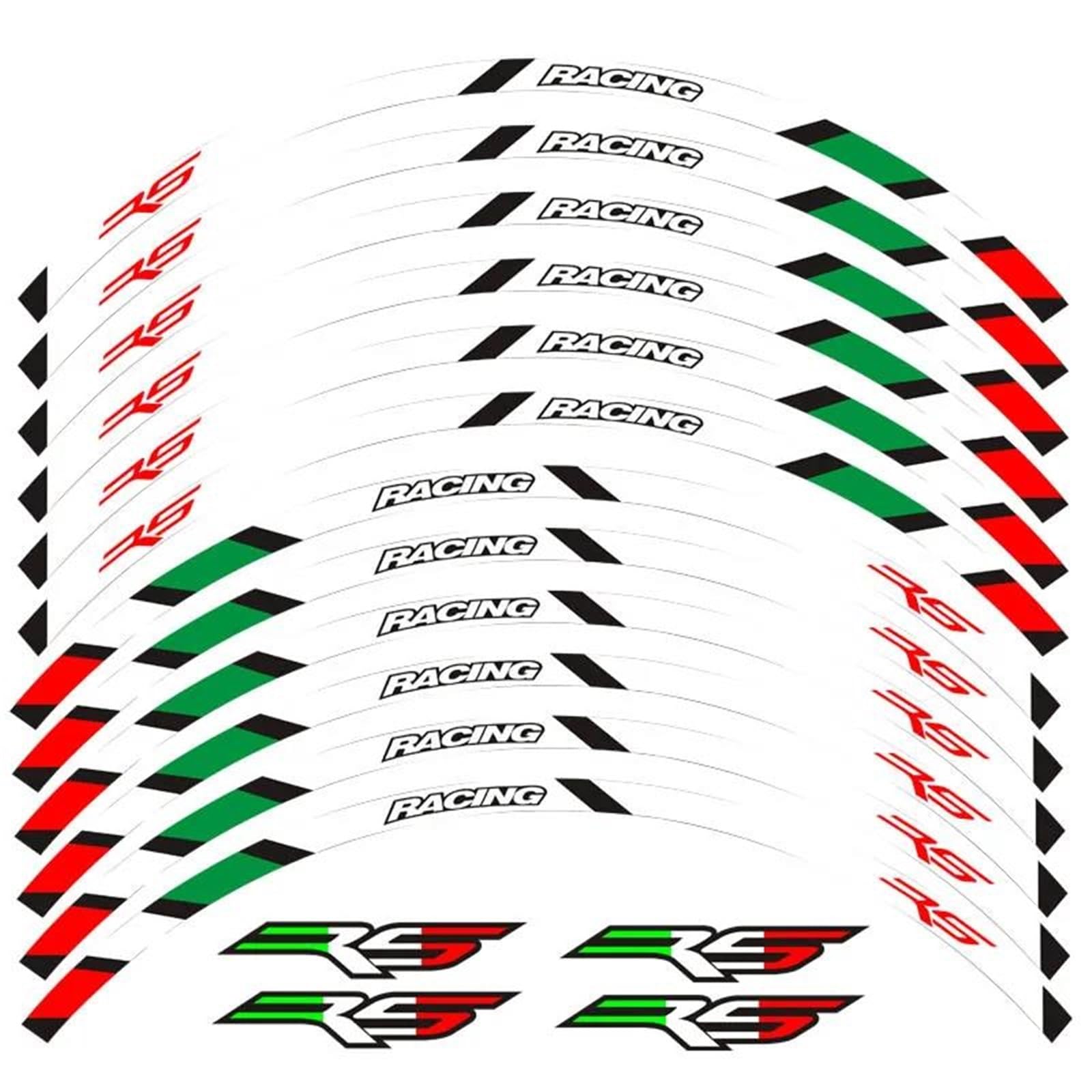 12 Strips Motorcycle Reflective Decals Wheels Moto Rim Stickers for Aprilia RS Rs125 Rs 125(Color7)