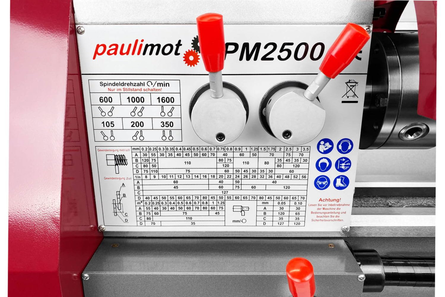 PAULIMOT Drehmaschine PM2500 mit 400 Volt Motor und Messsystem