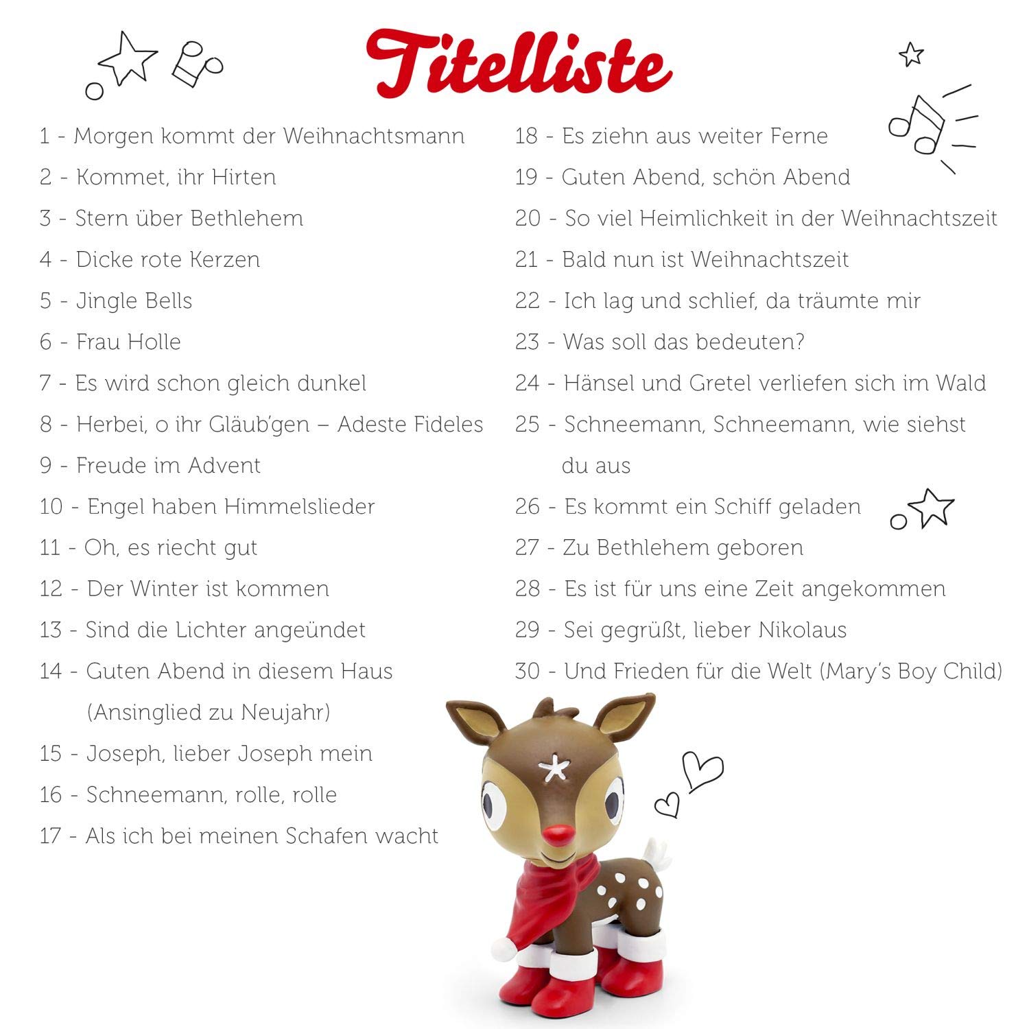 tonies 01-0194 - Pupazzo di Babbo Natale con le canzoni preferite, 1 pezzo
