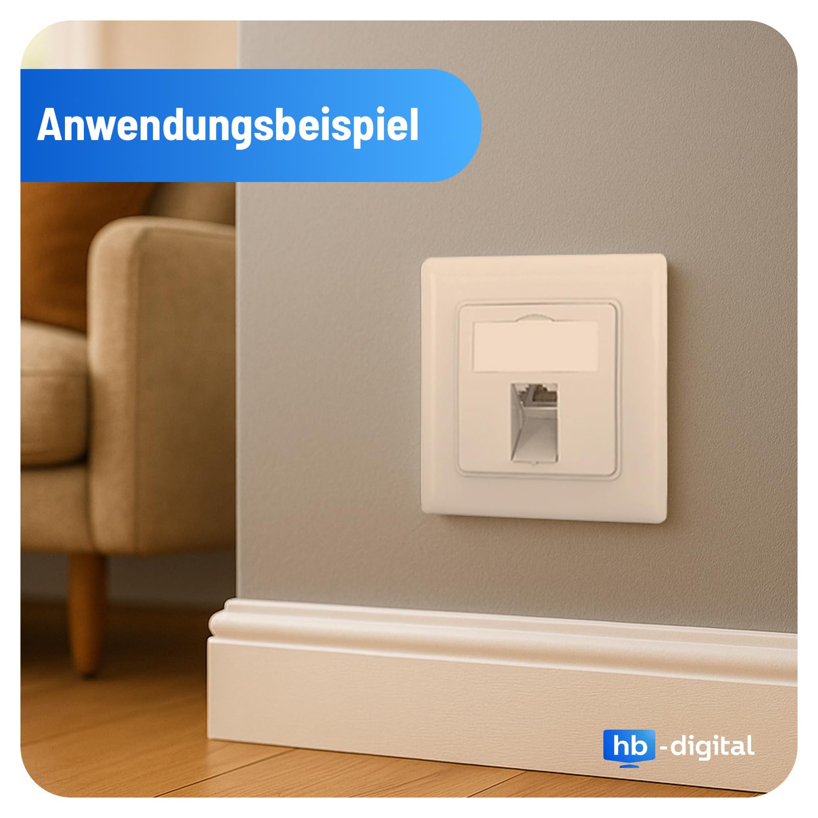 Presa di rete CAT 6a RJ45 1 porta Keystone STP schermata 10 GBit/s bianco HB-DIGITAL