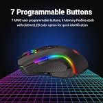 Redragon M602 Griffin RGB Gaming Mouse, RGB Spectrum Backlit Ergonomic Mouse with 7 Programmable Backlight Modes up to 7200 DPI for Windows PC Gamers (Black, Wireless)
